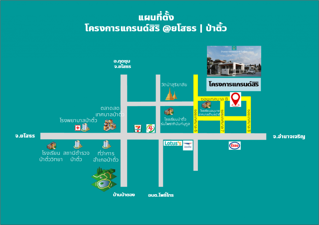 แผนที่โครงการแกรนด์สิริ ยโสธร ป่าติ้ว